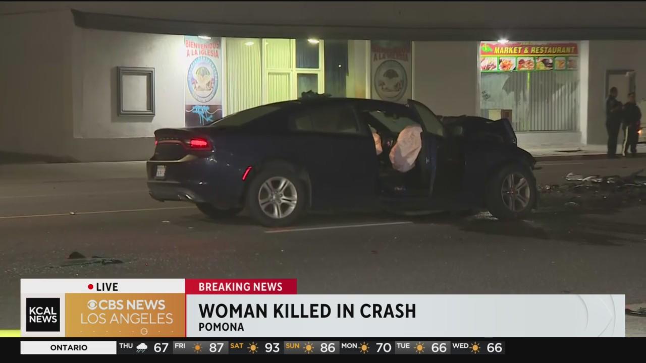 Woman killed in crash after possible street race in Pomona - CBS Los ...