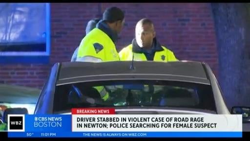 Police search for woman after road rage stabbing in Newton - CBS Boston