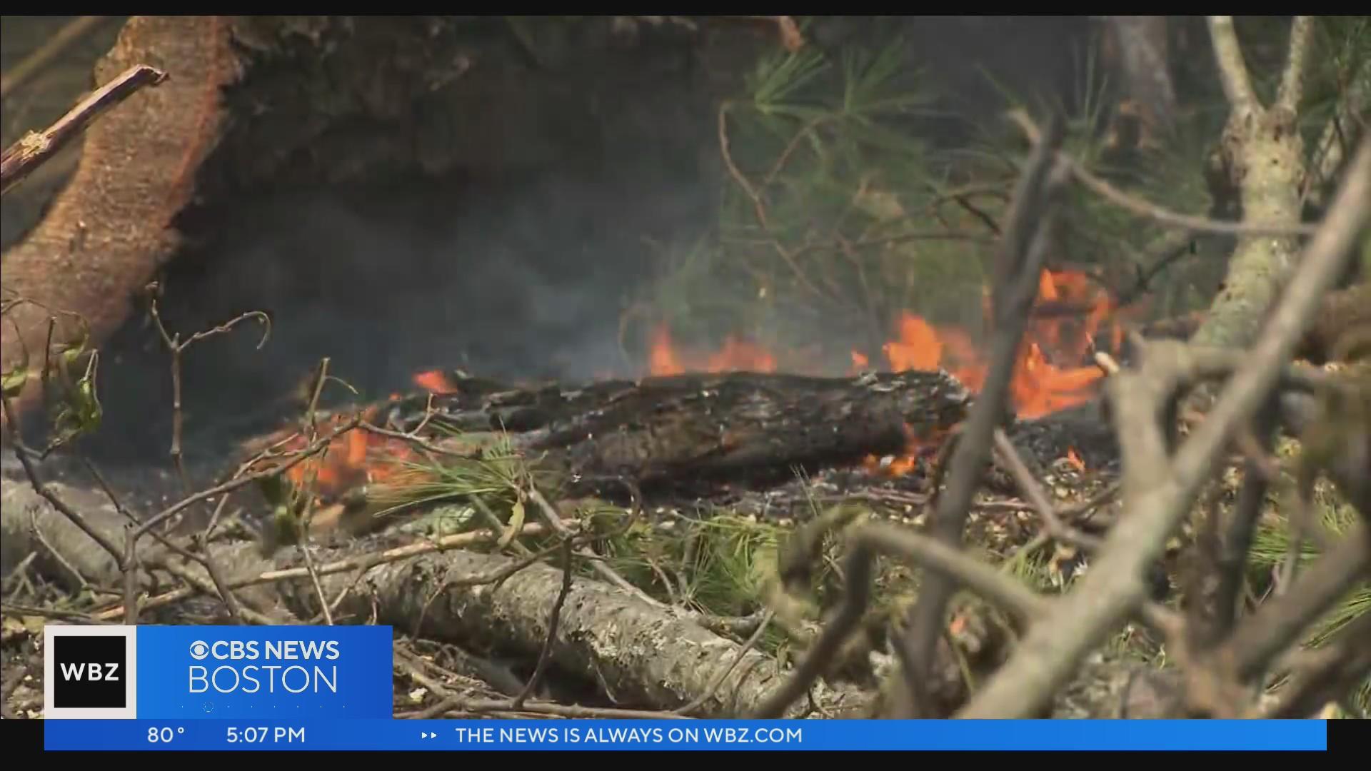 Brush fires scorch hundreds of acres in Massachusetts amid red flag ...