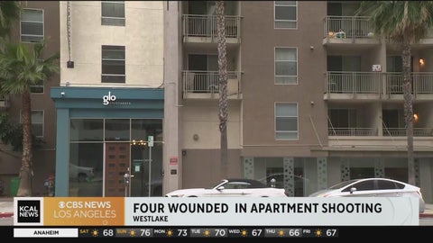 Suspects shoot 4 people downtown LA and flee in vehicle - CBS Los Angeles