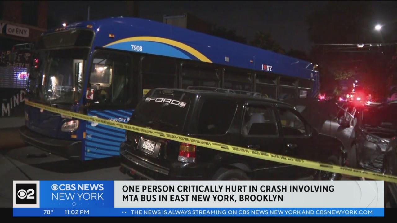 FDNY: 14 people injured in crash involving MTA bus in Brooklyn - CBS ...