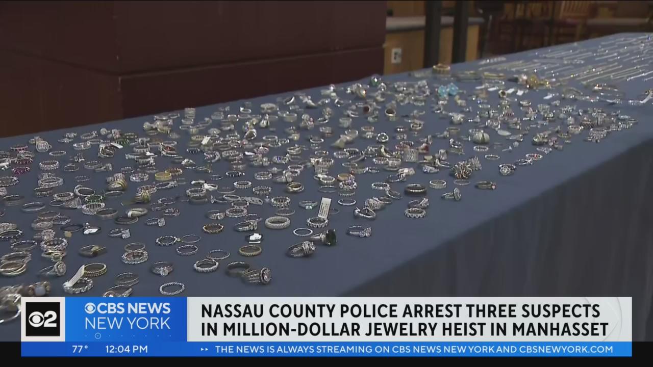 Nassau Police 3 Arrested For 1 Million Jewelry Heist Cbs New York