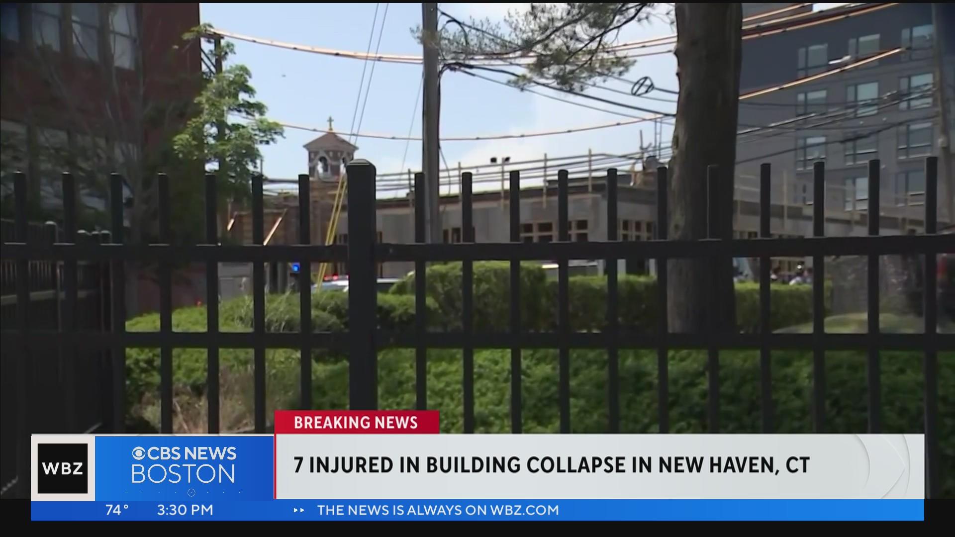 7 people hurt in building collapse in New Haven, CT - CBS Boston