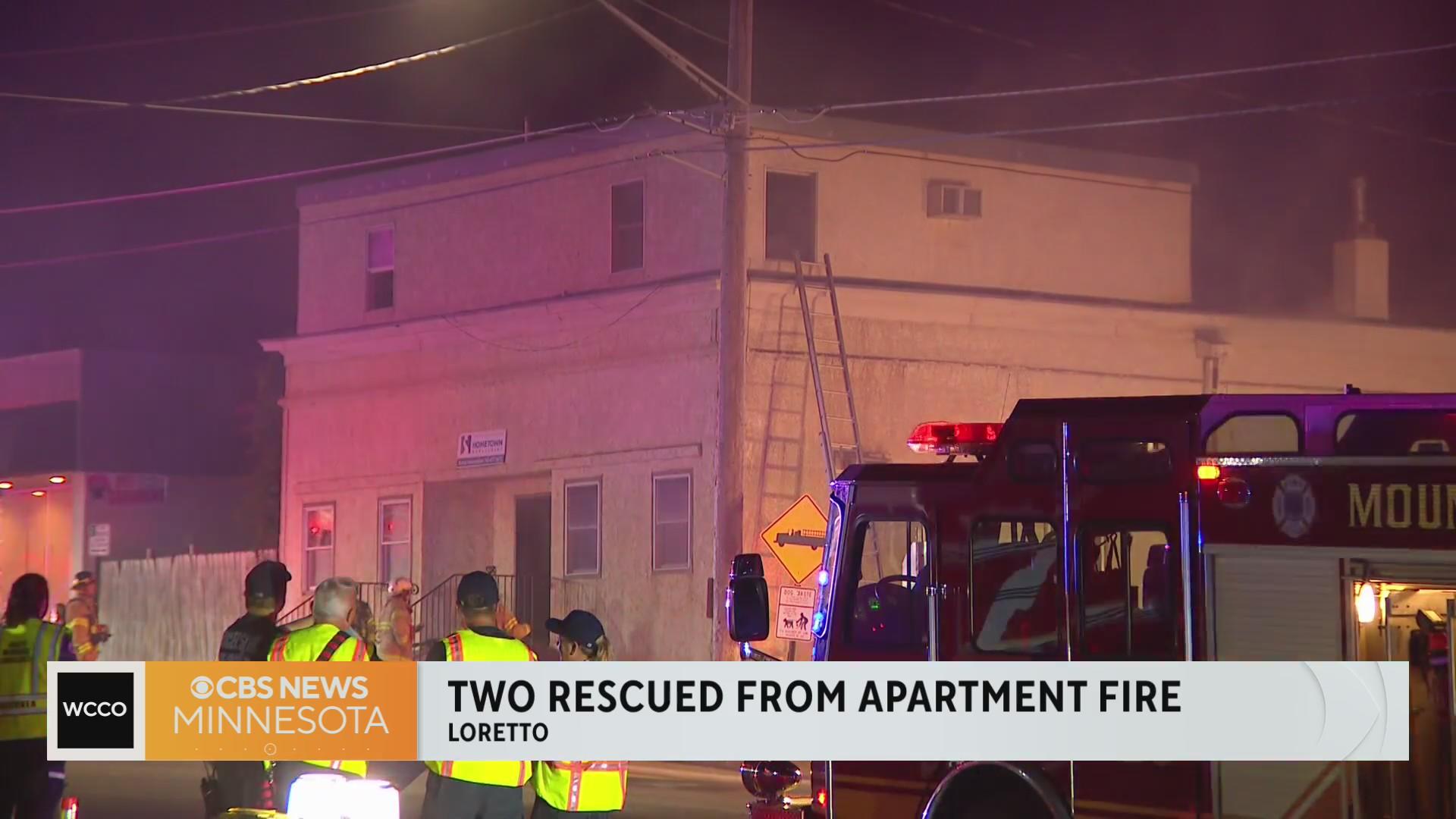 2 rescued from apartment building fire in Loretto - CBS Minnesota