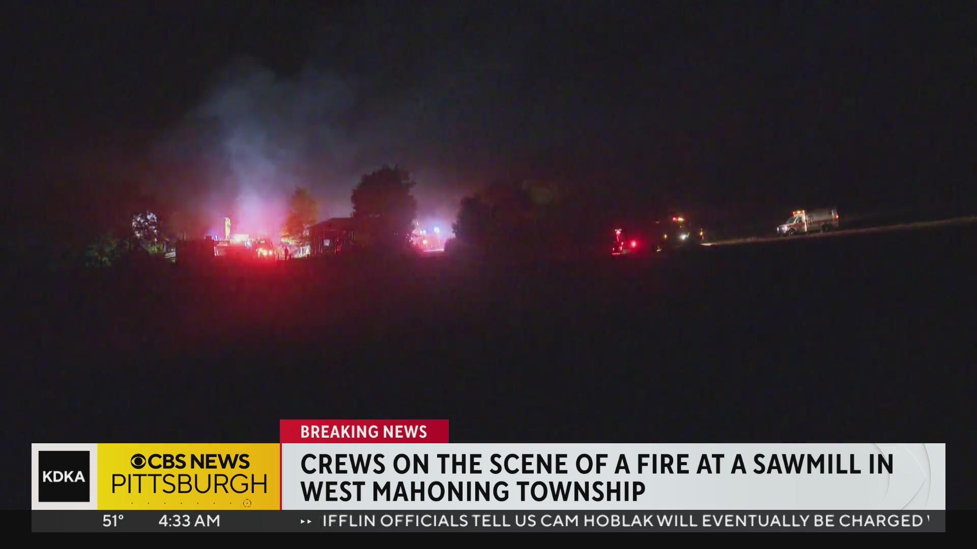 Crews called to battle fire at sawmill in Indiana County - CBS Pittsburgh