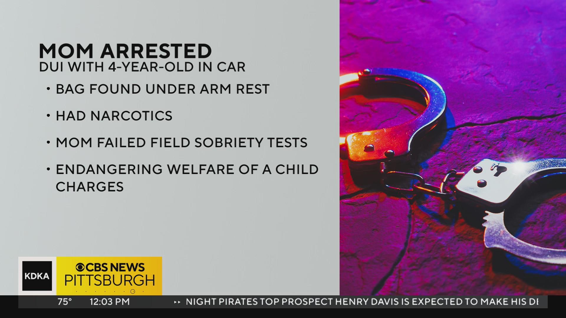 Mom arrested for DUI in Plum Borough; 4-year-old child and narcotics ...
