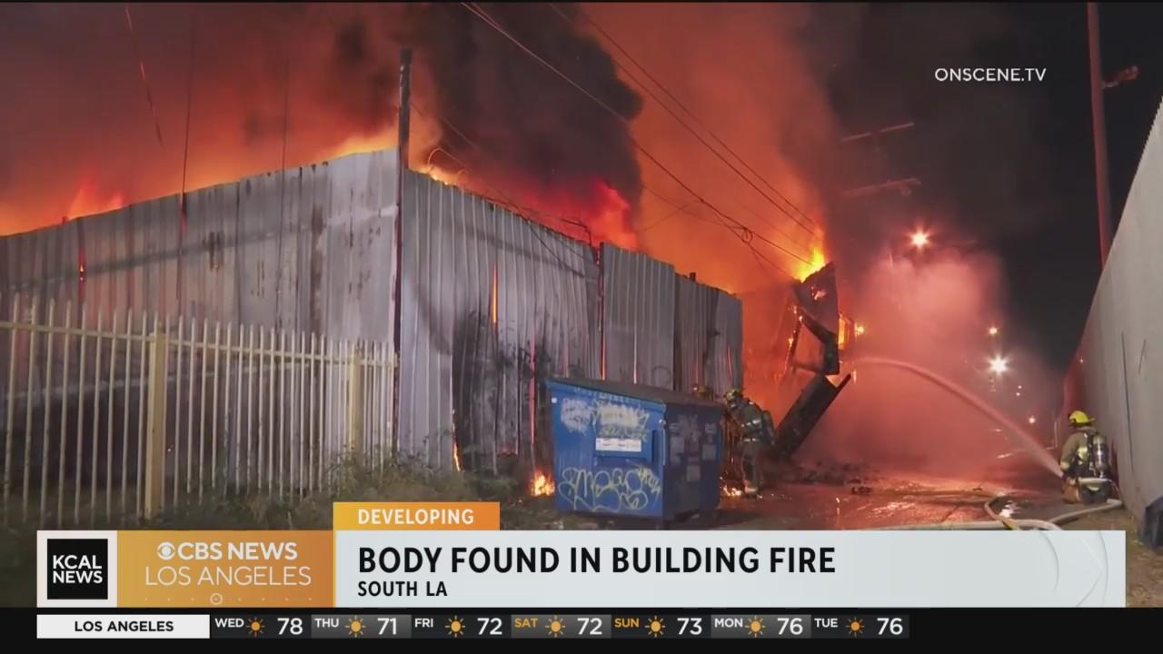 Man found dead inside building after fire in South Los Angeles - CBS ...