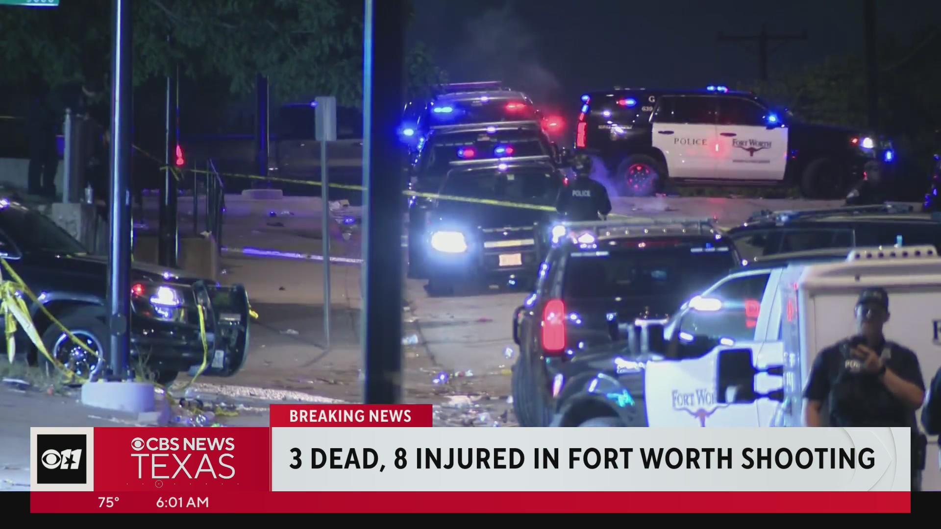 3 dead, 8 wounded in shooting in Fort Worth, Texas parking lot CBS News