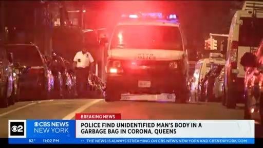 Police: Man's body found in garbage bag in Queens - CBS New York
