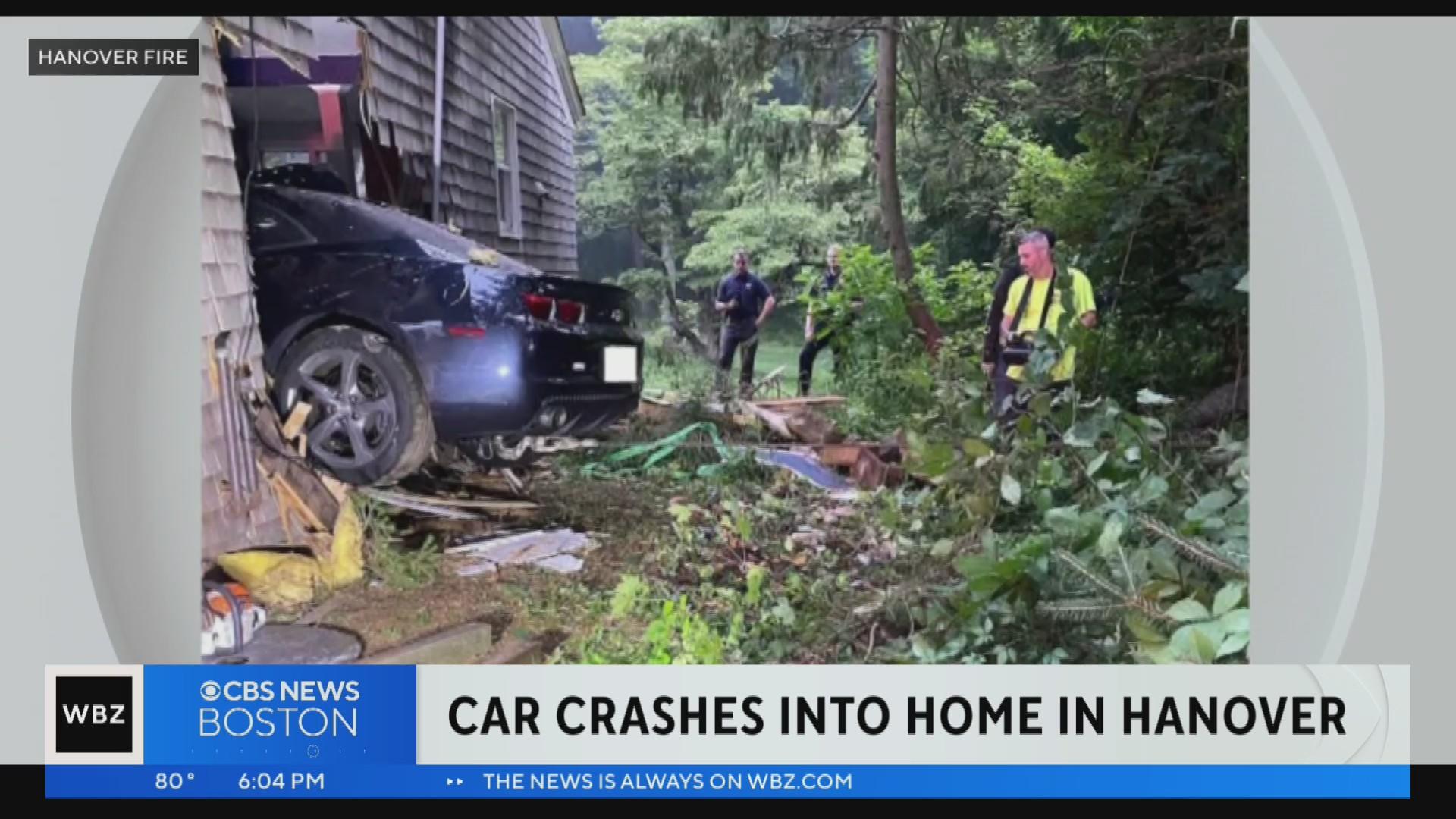 Driver charged with OUI after crashing car into home in Hanover - CBS ...