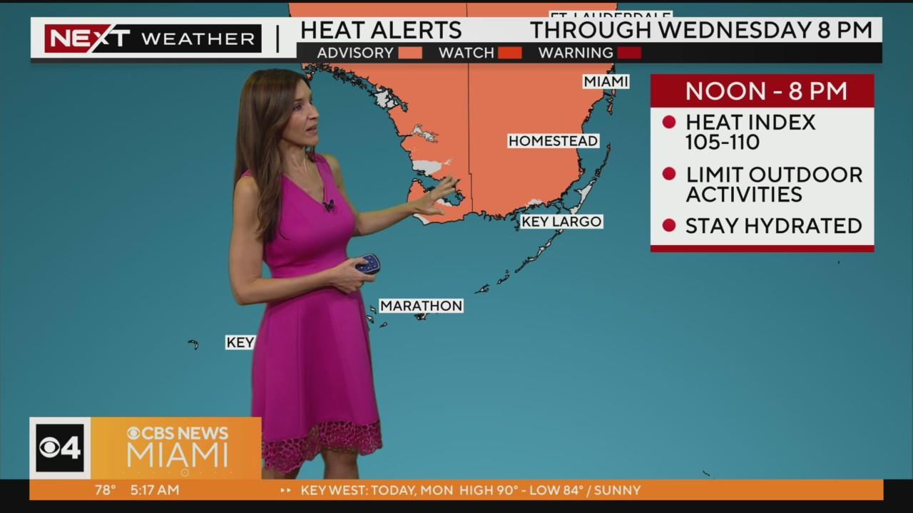 South Florida Heat Advisory extended through Wednesday - CBS Miami