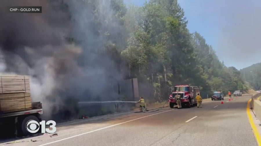 WB I-80 reopens in Sierra after trailer fire spreads to vegetation ...