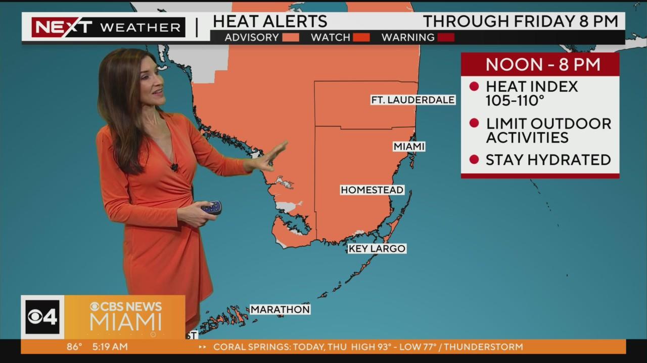 South Florida Heat Advisory extended through Friday - CBS Miami