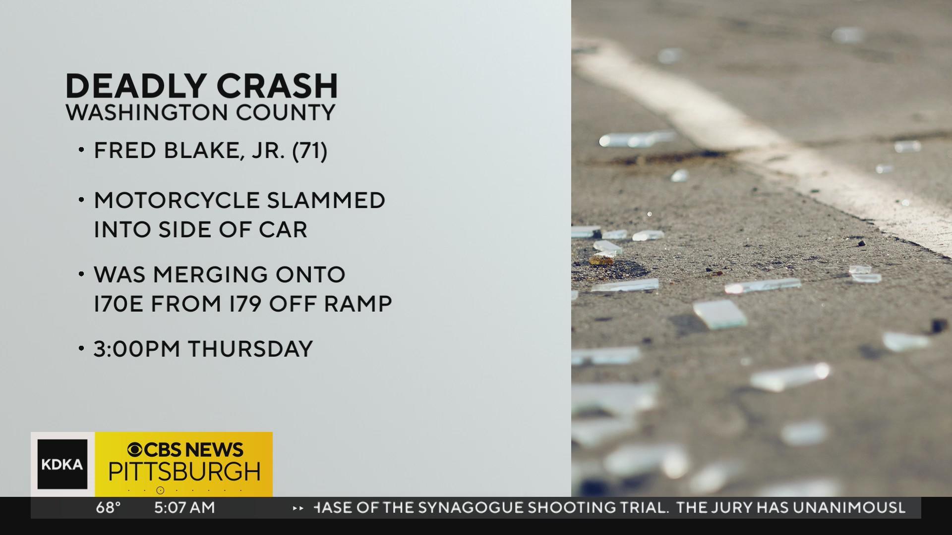 One person dies in motorcycle crash in Washington County - CBS Pittsburgh