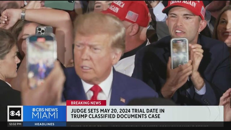 Judge sets May 2024 trial date for Donald Trump in documents case - CBS ...