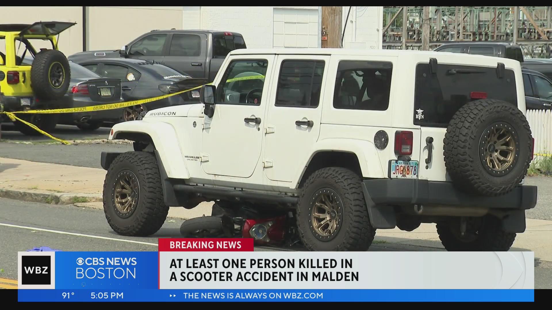 One person dead after scooter crash in Malden - CBS Boston