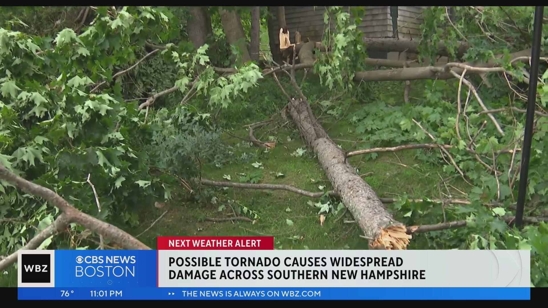 Possible tornado spotted in Roxbury, New Hampshire, damage reported in ...