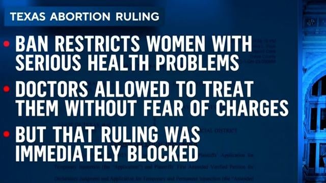 Texas judge grants abortion exemption to women with pregnancy ...