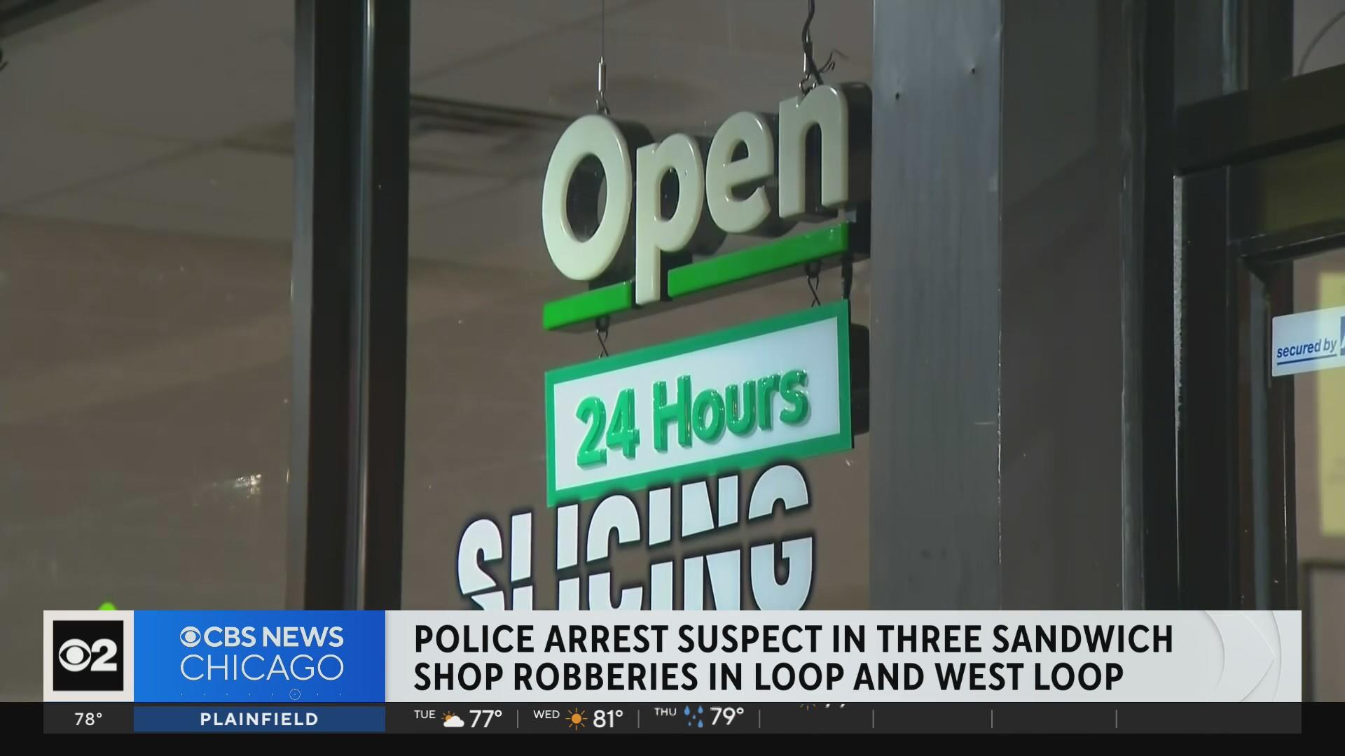 Man charged in string of sandwich shop robberies - CBS Chicago