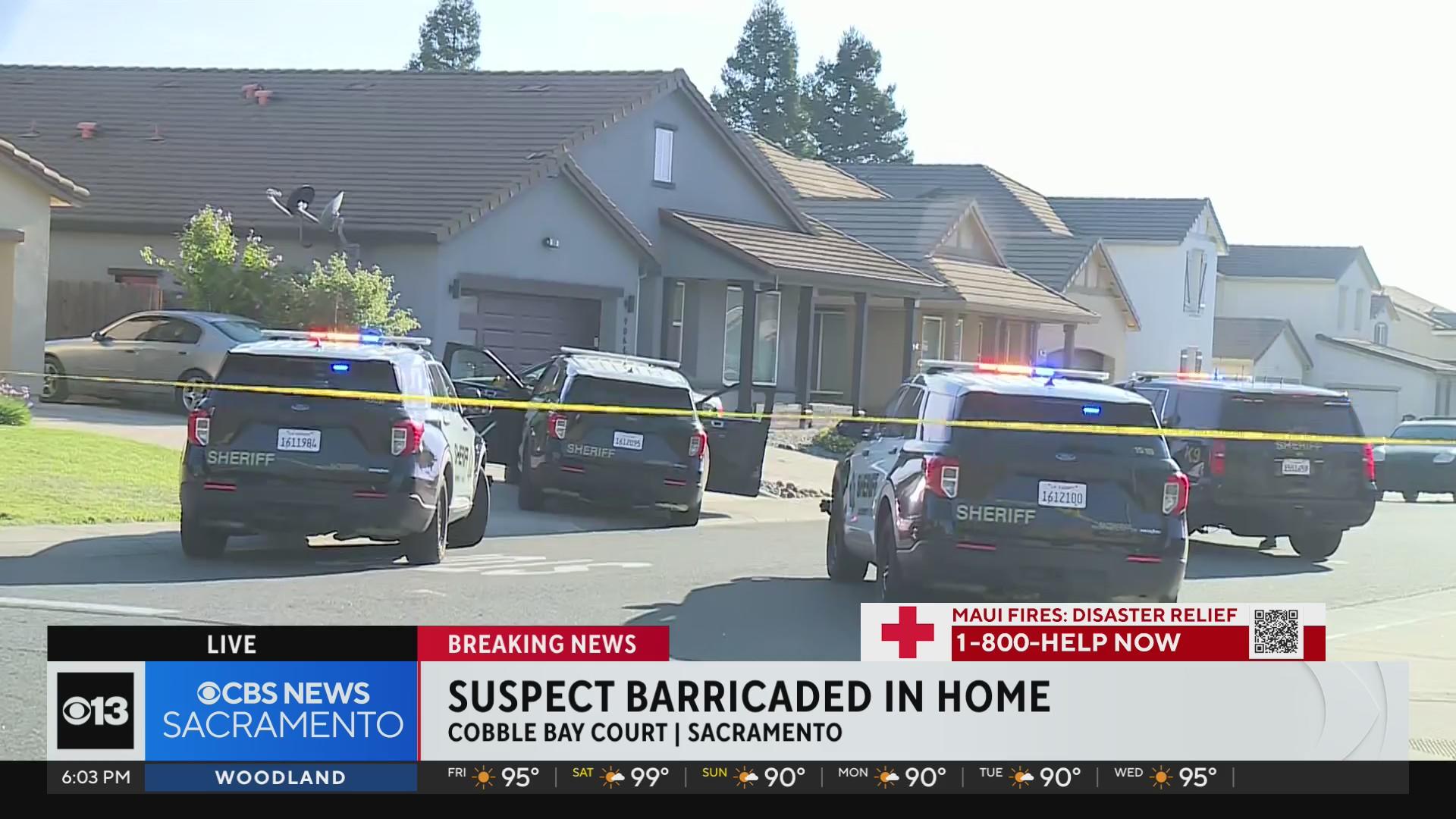Suspect barricaded in Sacramento home along Cobble Bay Court - CBS ...