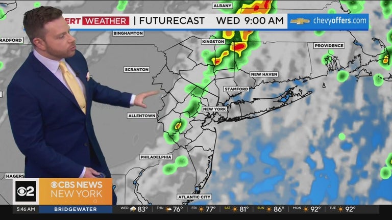 First Alert Weather: Yellow Alert for morning thunderstorms - CBS New York