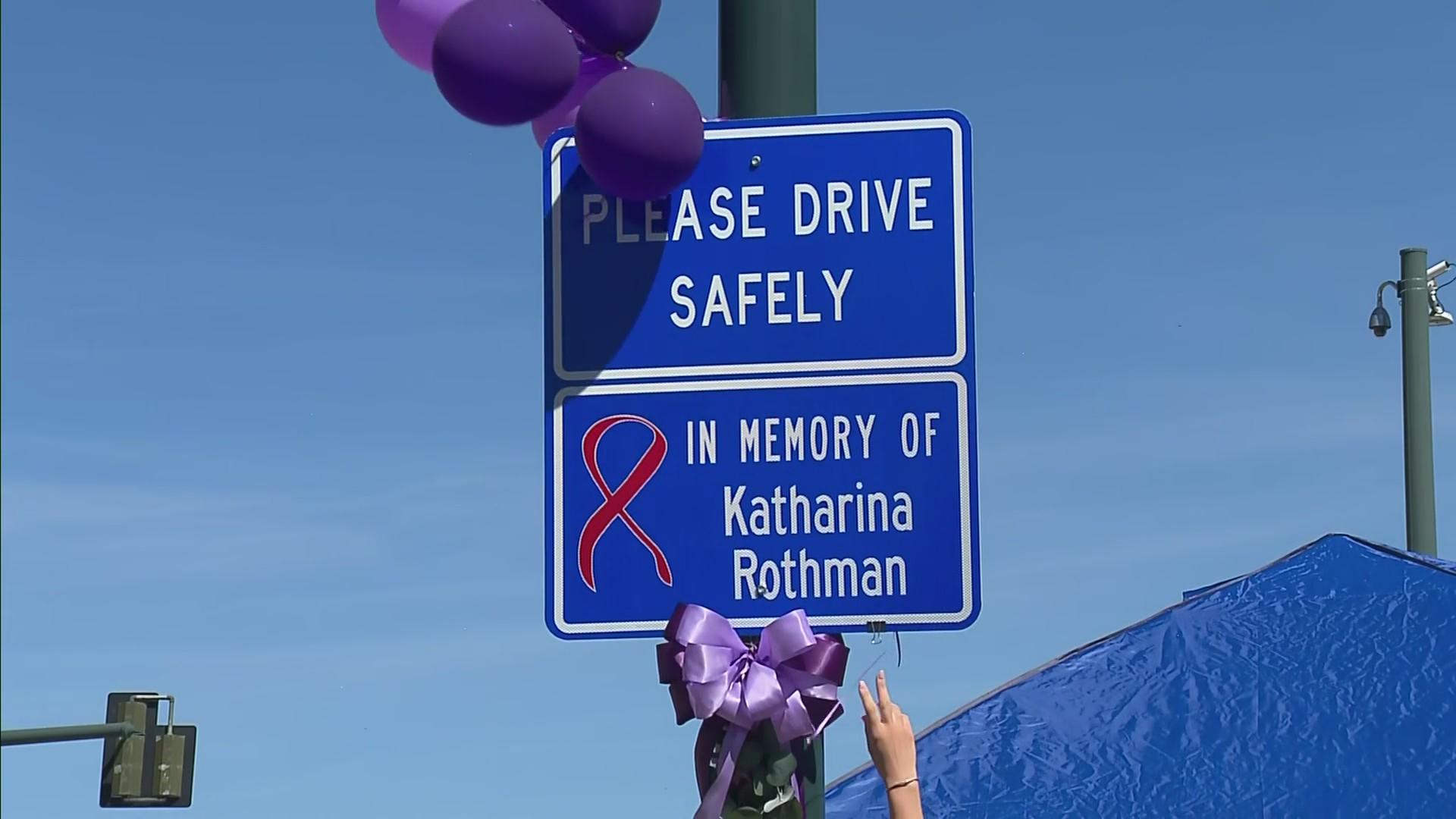 Katharina Rothman's life honored with memorial sign after deadly crash(00)