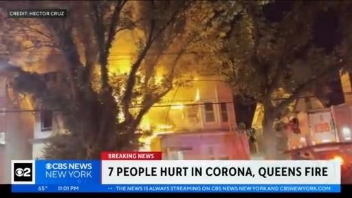 NYPD officers, firefighters among 7 injured in Queens fire - CBS New York