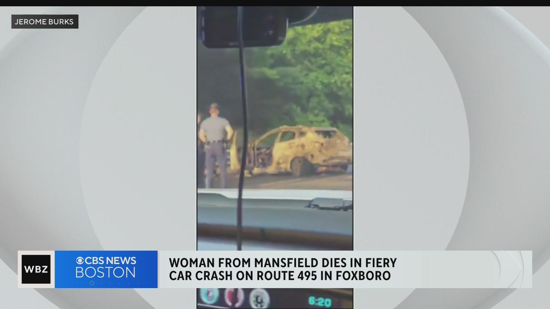Mansfield woman dies in crash on Route 495 in Foxboro - CBS Boston