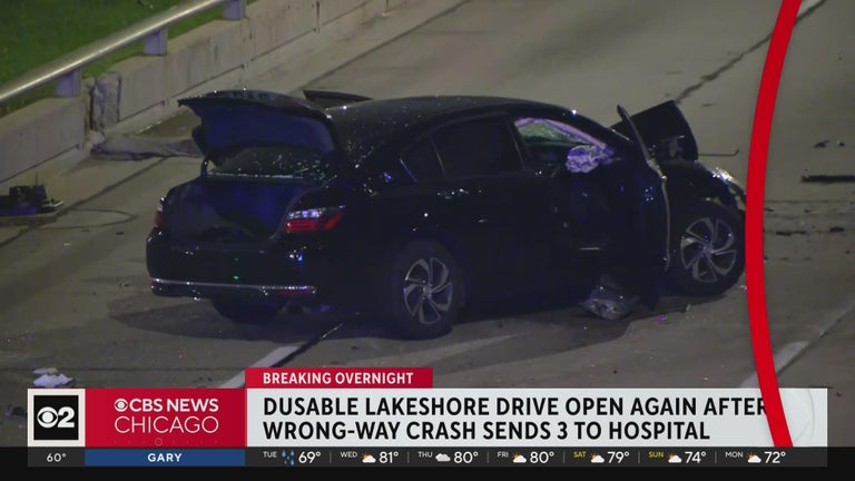3 injured in wrong-way crash on DuSable Lake Shore Drive - CBS Chicago