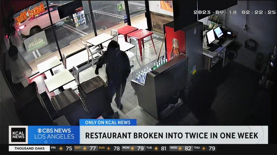 Burglars hit same Woodland Hills pizza shop twice in one week - CBS Los ...