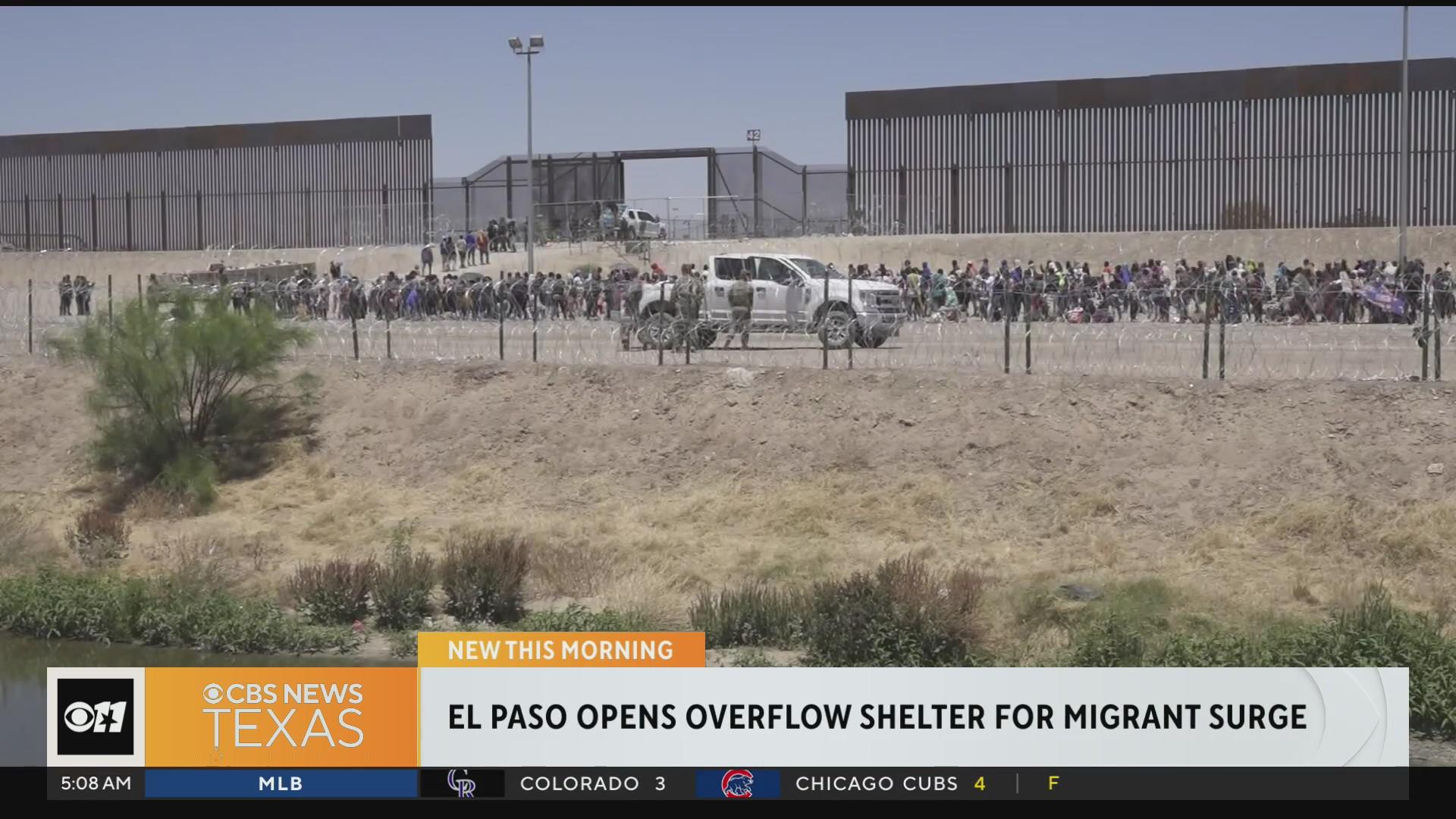 Overflow shelter opens in El Paso to accommodate migrant surge - CBS Texas