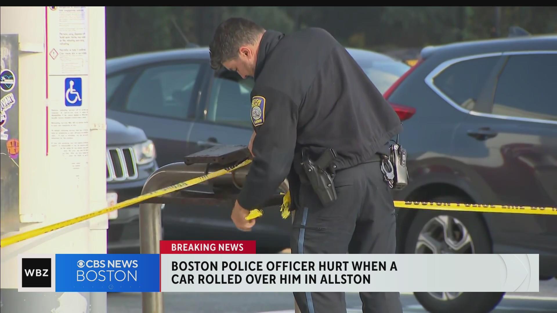 Boston police officer hit by car while investigating crash near Allston ...