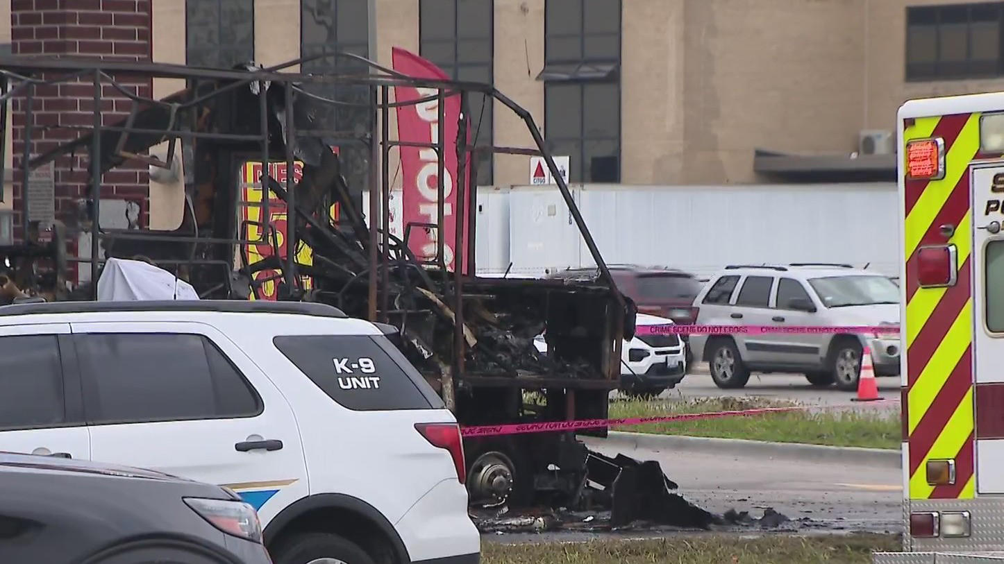 One dead after RV catches fire at suburban Chicago gas station - CBS ...