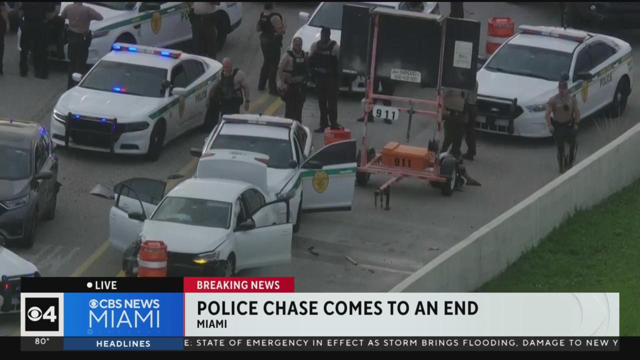 High speed police chase in Miami ends in arrest on Dolphin Expressway ...