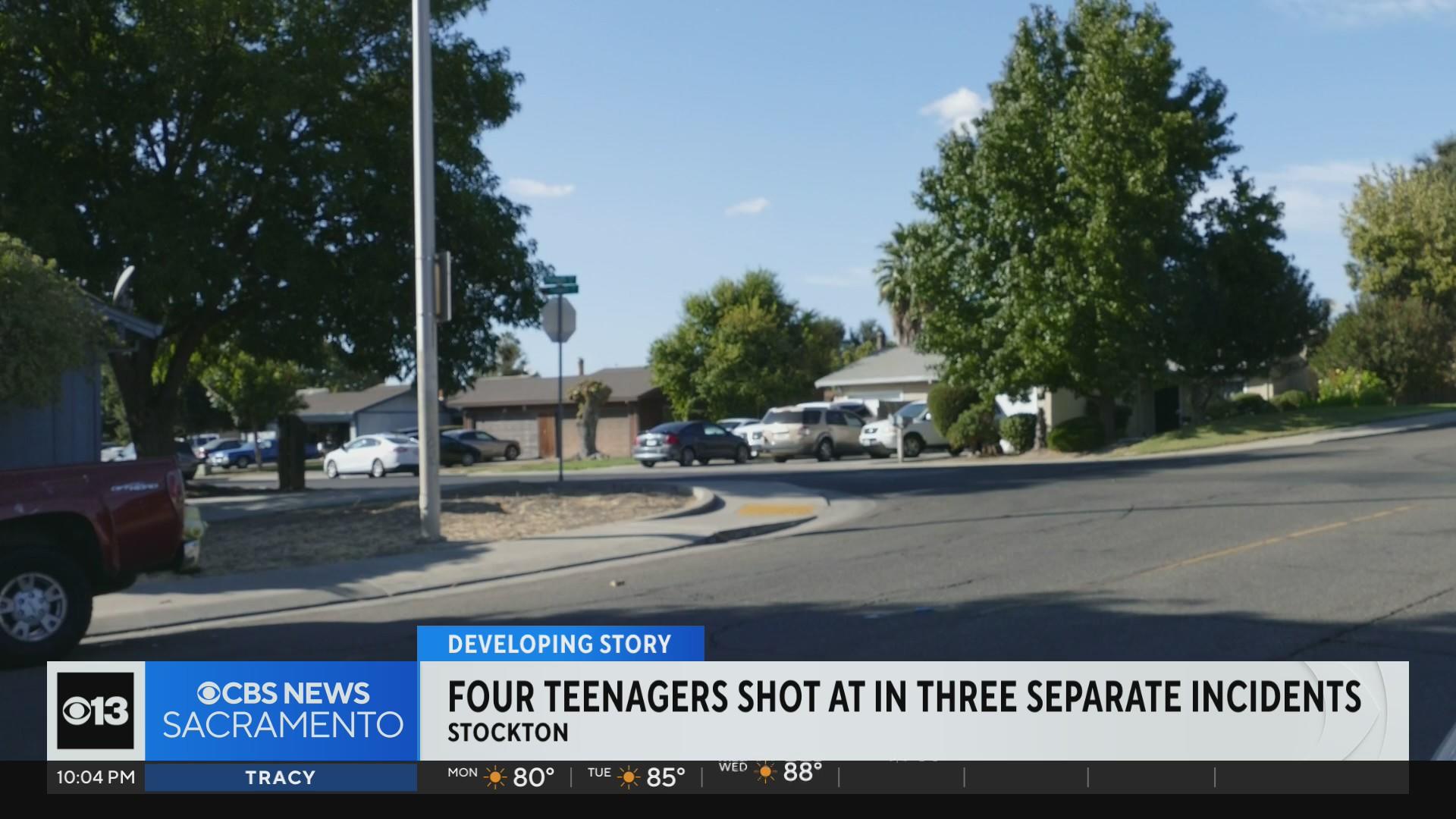 Stockton teens injured in weekend drive-by shootings - CBS Sacramento