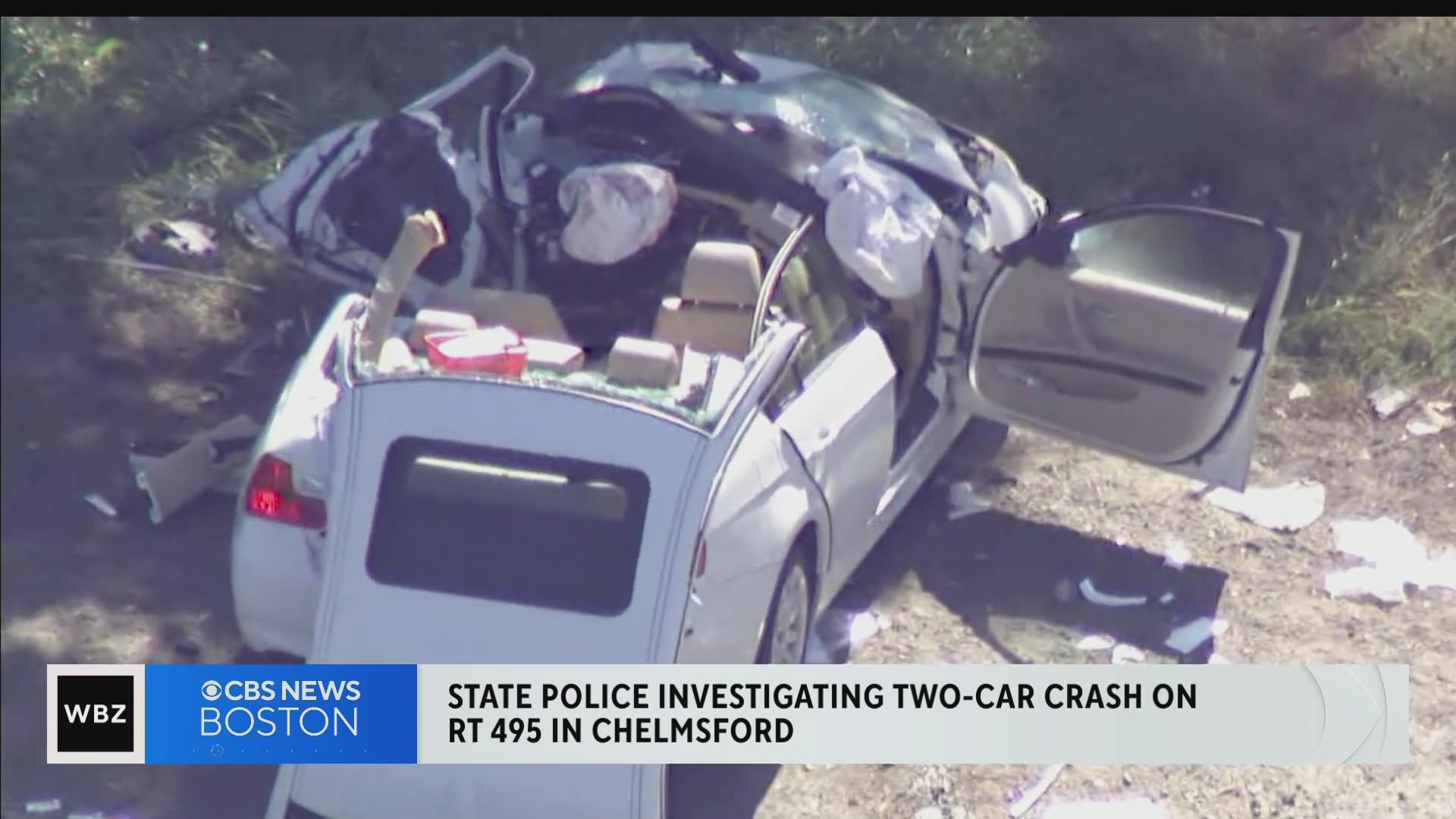 3 injured in head-on crash on 495 in Chelmsford - CBS Boston
