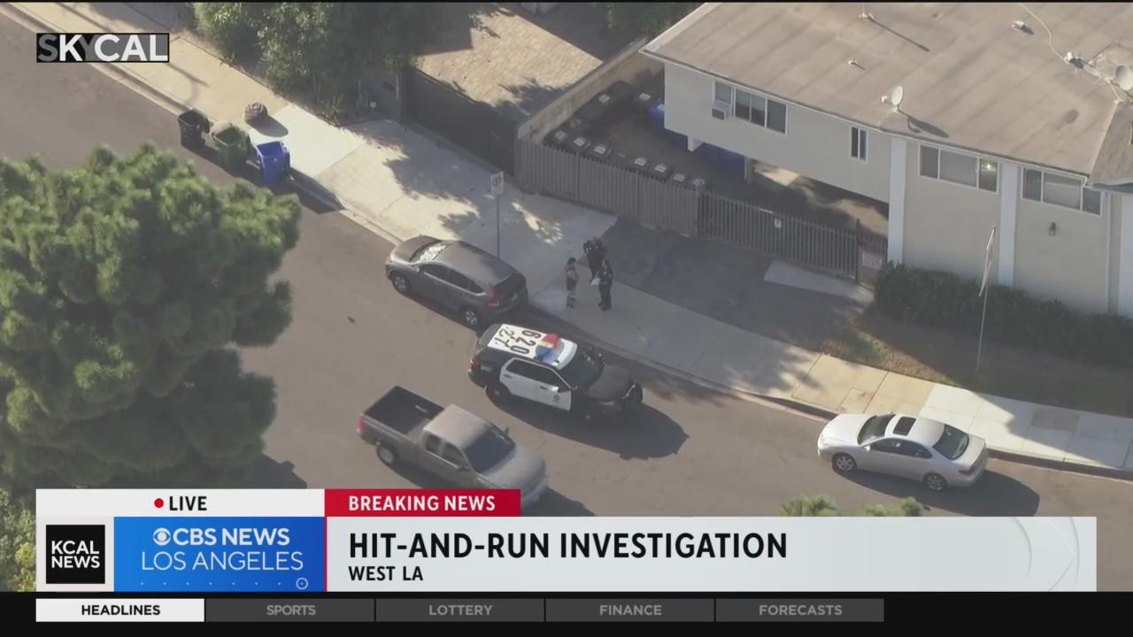 Pedestrian hospitalized following hit-and-run in West Los Angeles - CBS ...