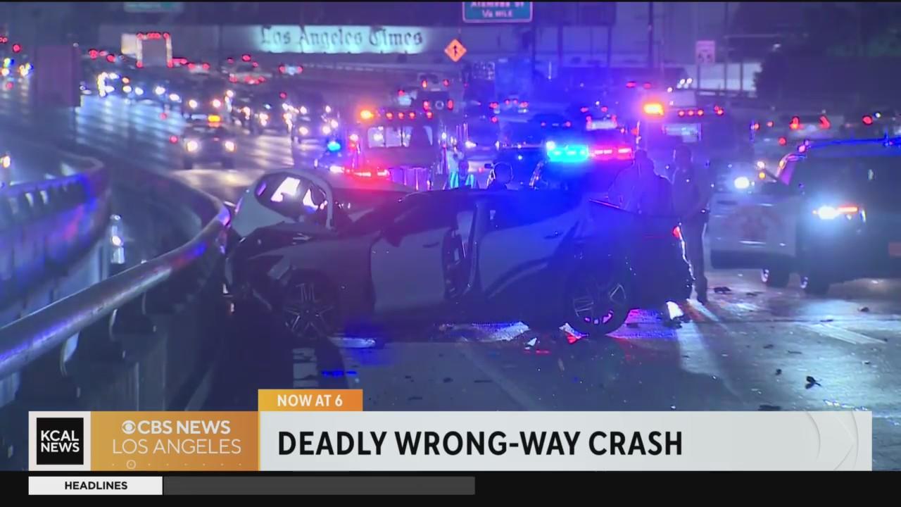 1 killed, 3 injured in wrong-way crash on the 10 Freeway in downtown LA ...