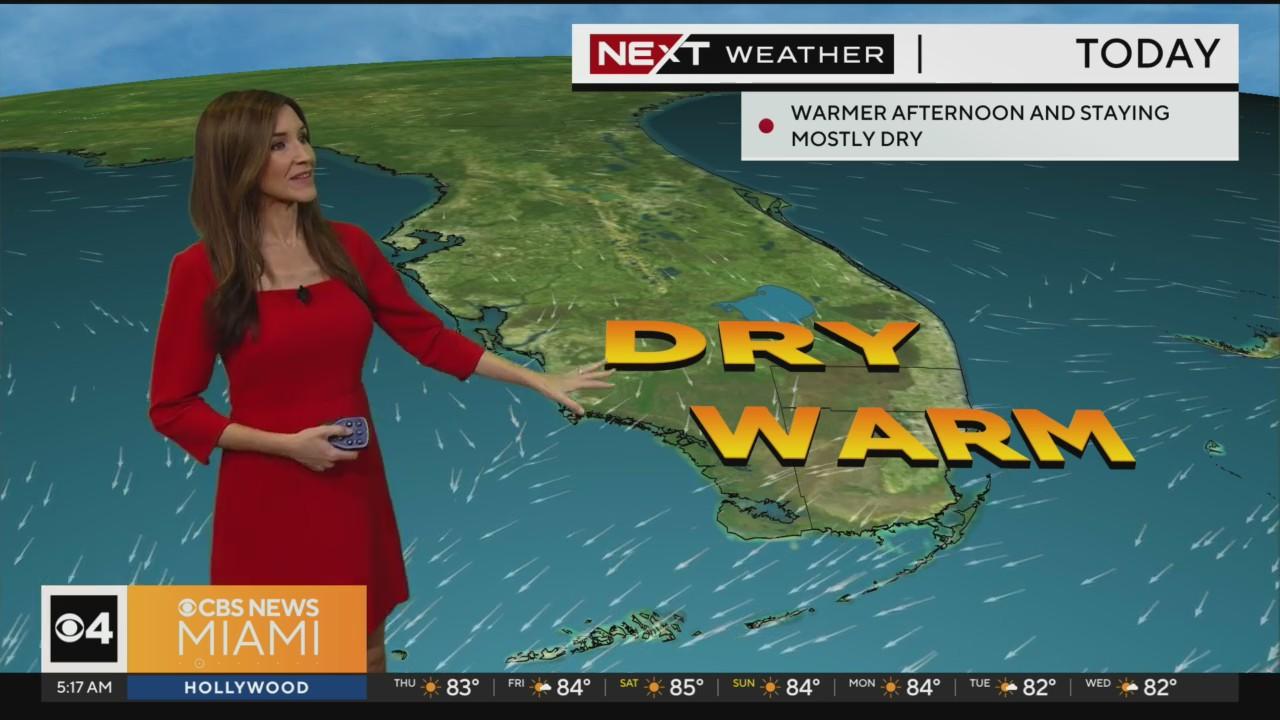 Mostly sunny with seasonable highs in the mid 80s - CBS Miami
