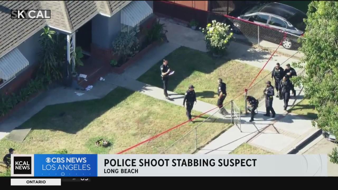 Man who stabbed his mother fatally shot by police in Long Beach - CBS ...