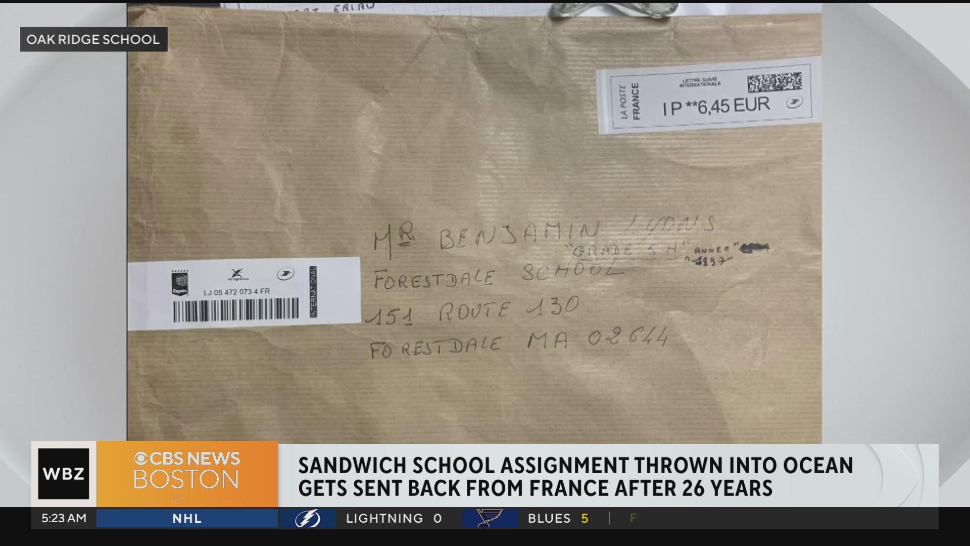 Cape Cod school's message in a bottle receives reply from France after