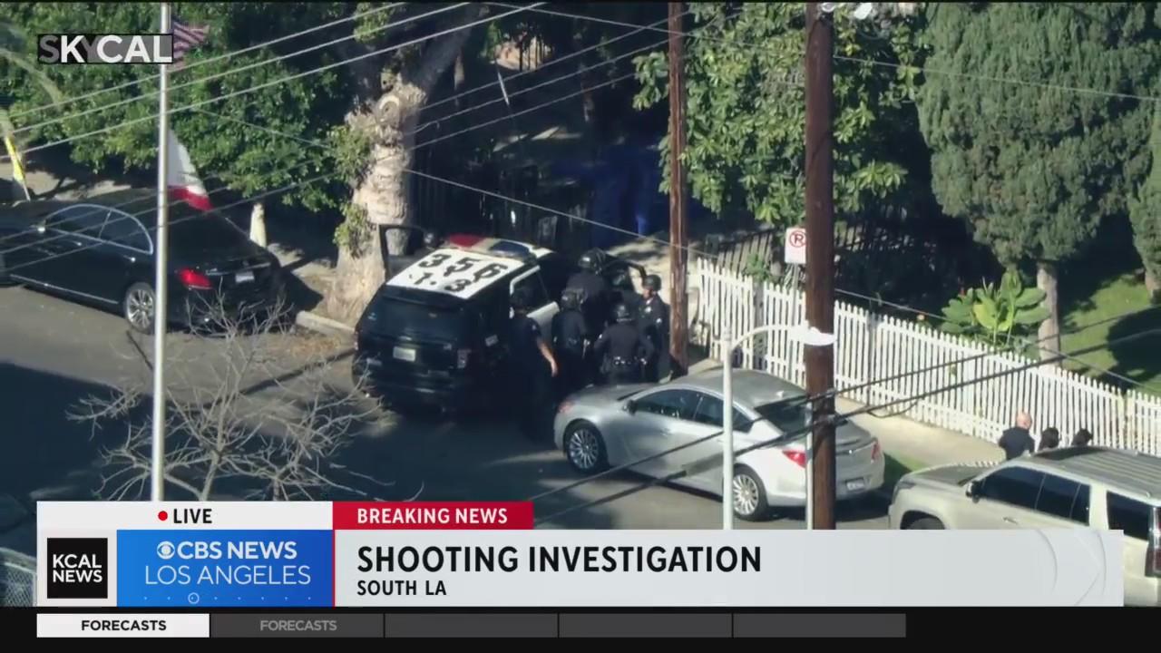 1 shot, suspect barricaded inside of home in South Los Angeles - CBS ...
