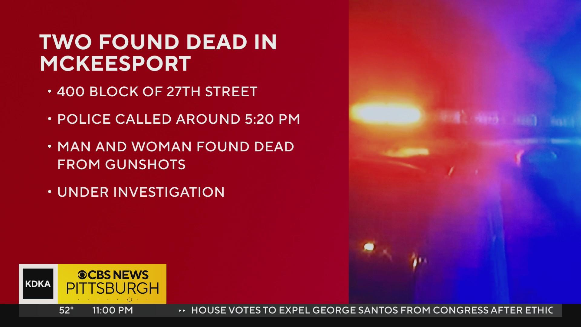 Man, woman found dead with gunshot wounds in McKeesport - CBS Pittsburgh