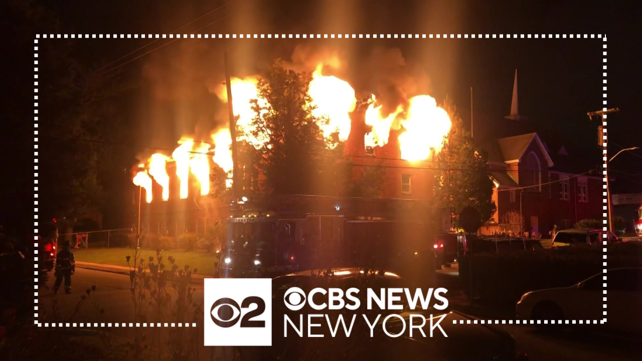 Church building destroyed by early morning fire in Yonkers - CBS New York