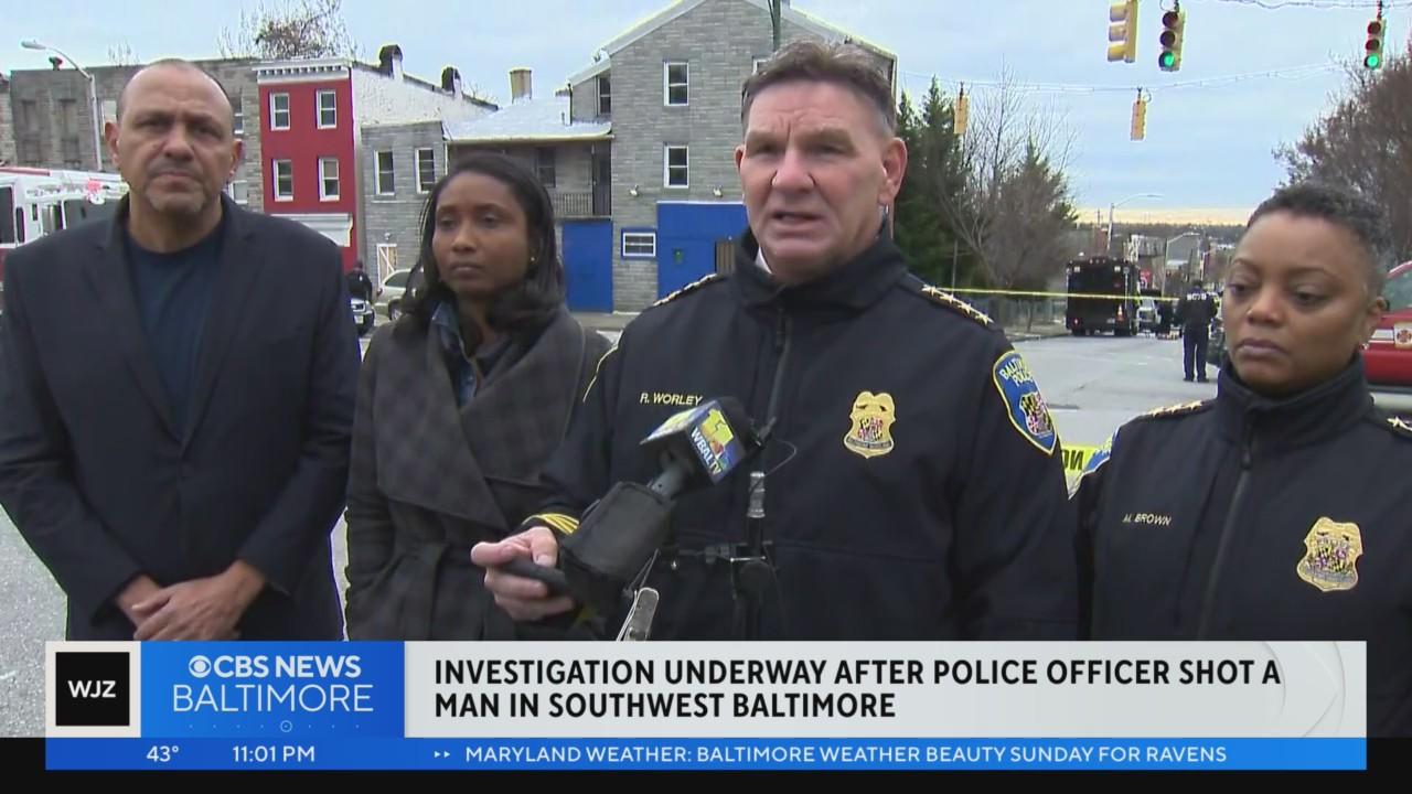 Police: Man shot in leg after charging at officer with knives in ...