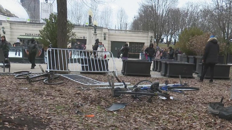 Two injured when cab crashes into tree at Millennium Park - CBS Chicago