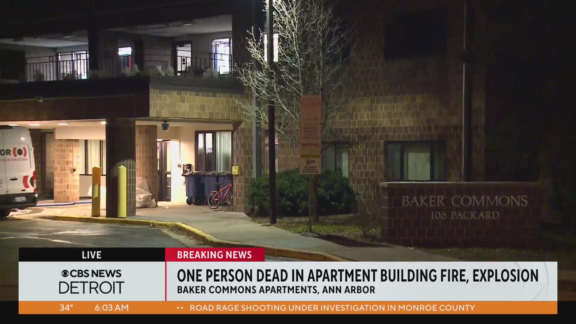 1 dead after Ann Arbor apartment fire - CBS Detroit