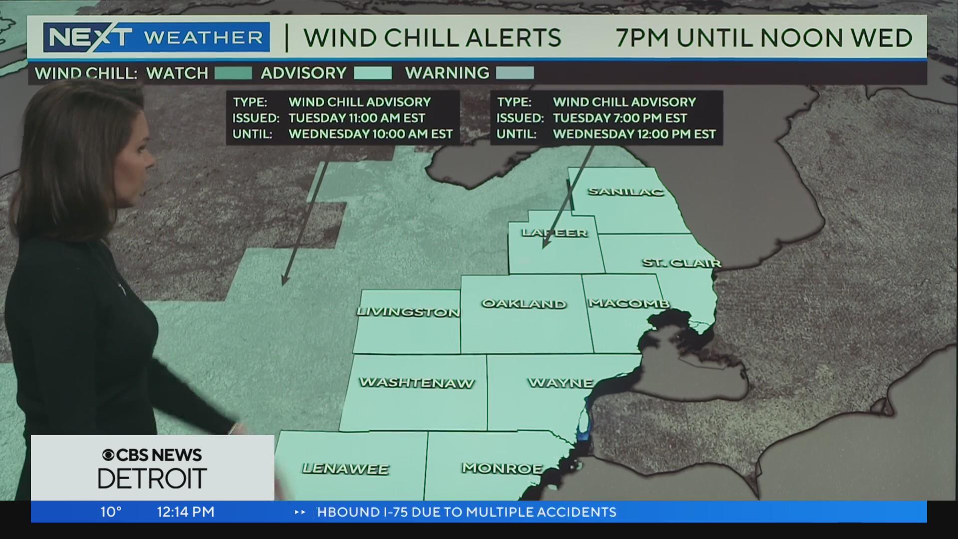 Wind chill advisory in effect for Southeast Michigan due to dangerously