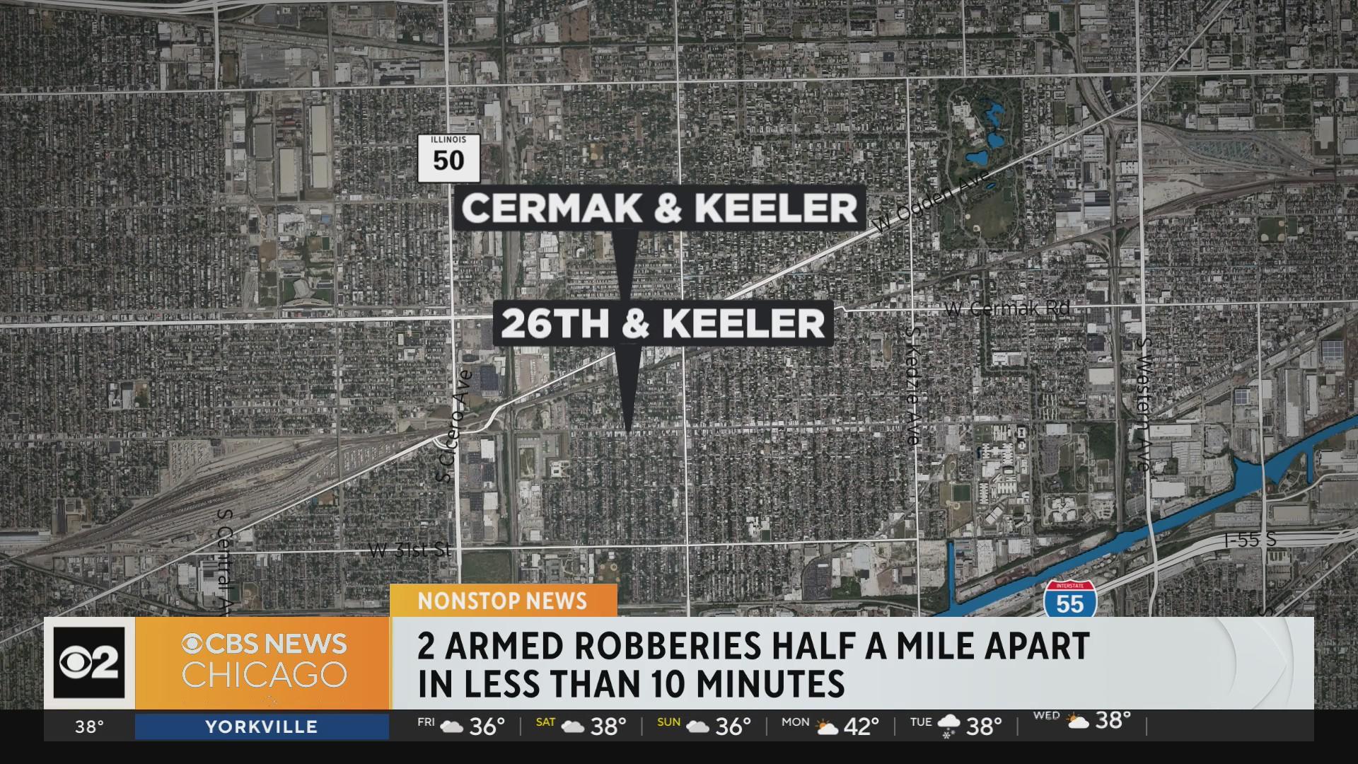 Man and woman robbed minutes apart on West Side of Chicago - CBS Chicago