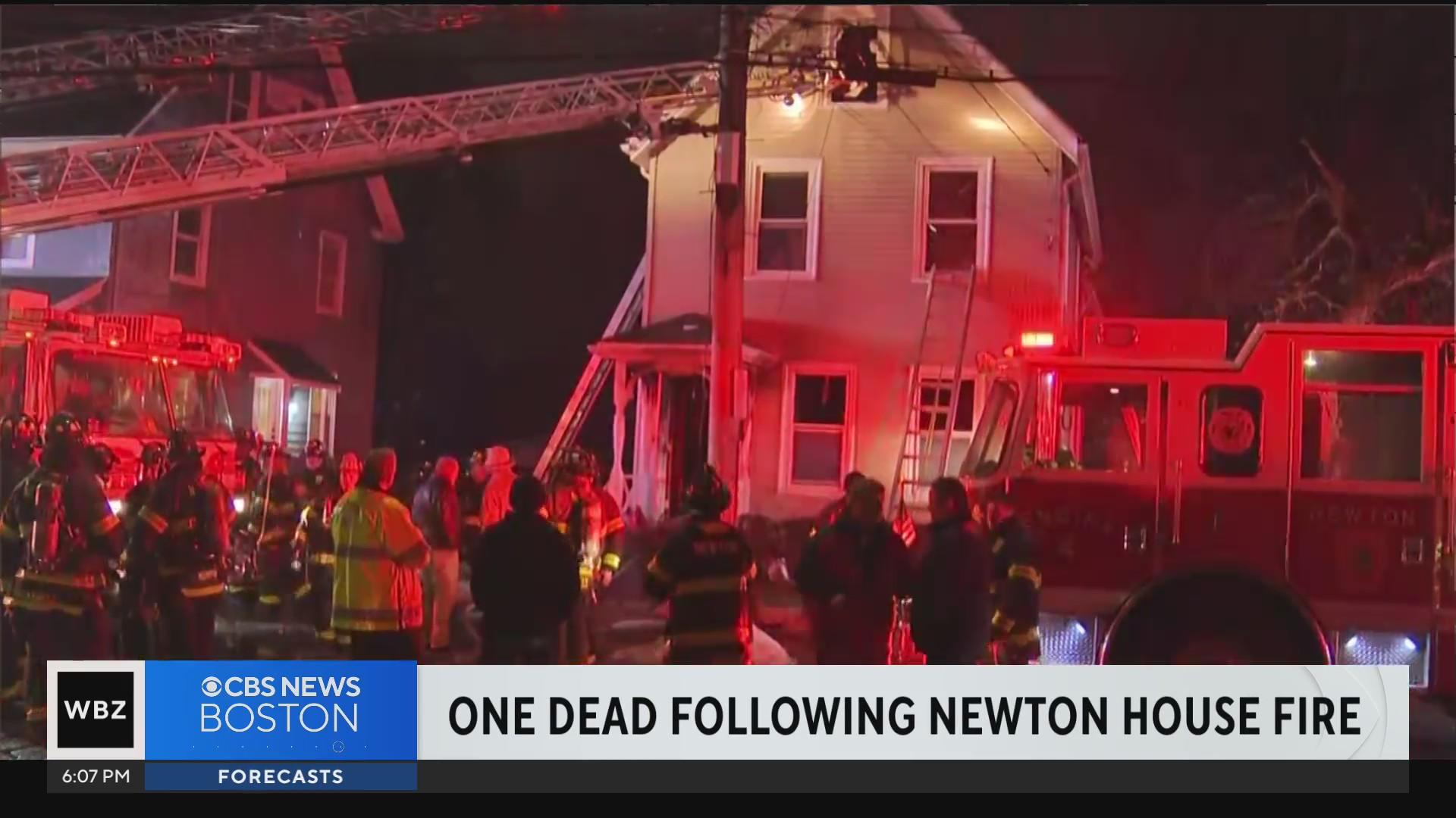 Man injured in Newton house fire dies at hospital - CBS Boston